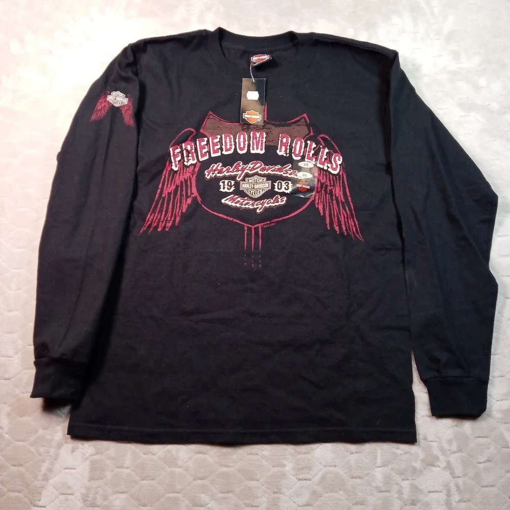 2007 Harley Davidson Freedom Rolls Long Sleeve Shirt Sz Med New NWT Ontario CA - Picture 1 of 11